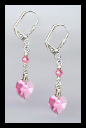Aquamarine Heart Drop Earrings