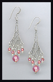 Rose Pink Vintage Earrings