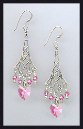 Aquamarine Heart Earrings