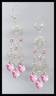 Filigree Aquamarine Heart Earrings