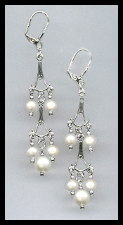 Cream Pearl Dangle Earrings