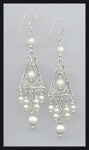 Cream Pearl Deco Style Earrings