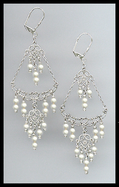 Cream Pearl Chandelier Earrings