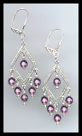 Amethyst Purple Crystal Earrings
