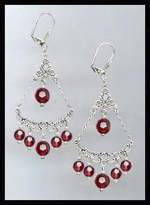 Ruby Red Crystal Earrings