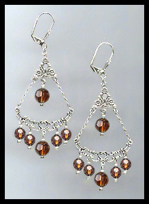 Coffee Brown Crystal Earrings