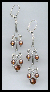 Coffee Brown Dangle Earrings