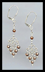 Coffee Brown Dangle Earrings