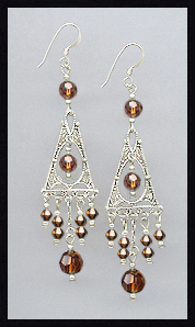 Coffee Brown Deco Style Earrings
