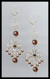 Swarovski Coffee Brown Chandelier Earrings