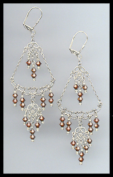 Coffee Brown Chandelier Earrings