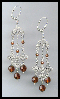 Coffee Brown Chandelier Earrings