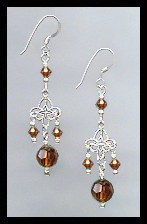 Coffee Brown Filigree Earrings