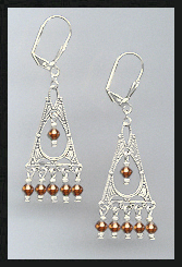Deco Style Coffee Brown Earrings