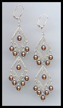 Swarovski Coffee Brown Crystal Earrings