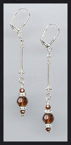 Coffee Brown Crystal & Rondell Earrings