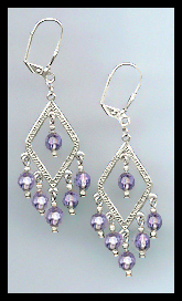 Tanzanite Purple Crystal Earrings
