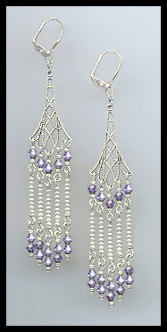 Swarovski Tanzanite Purple Crystal Earrings