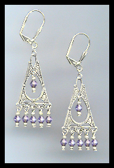 Deco Style Tanzanite Purple Earrings