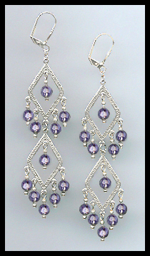 Swarovski Tanzanite Purple Crystal Earrings