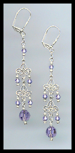 Tanzanite Purple Crystal Earrings