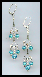 Teal Blue Dangle Earrings