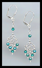Teal Blue Dangle Earrings