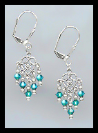 Teal Blue Dangle Earrings