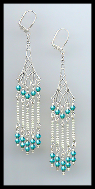 Swarovski Teal Blue Earrings